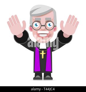 Illustrazione di un sacerdote Icona Design piatto. Cartoon illustrazione del sacerdote icona Vettore per il Web Illustrazione Vettoriale
