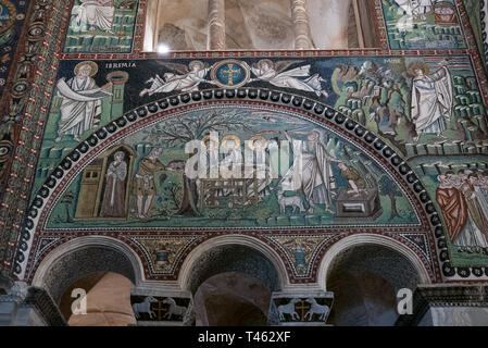 RAVENNA, Italia 2018 agosto 03: i mosaici della Basilica di San Vitale a Ravenna Foto Stock