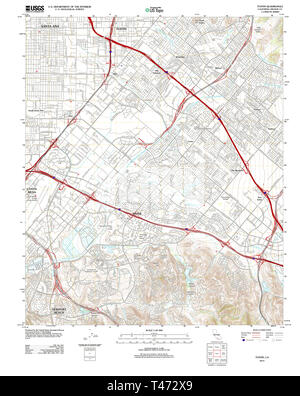 USGS TOPO Map California CA Tustin 20120515 TM il restauro Foto Stock