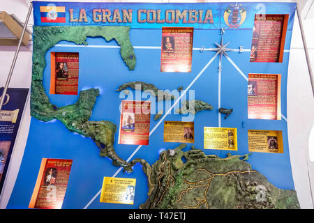 Cartagena Colombia,Museo Naval del Caribe,Museo navale caraibico,mappa,mostra interpretativa,Gran Colombia,storia dell'indipendenza coloniale,interno, Foto Stock