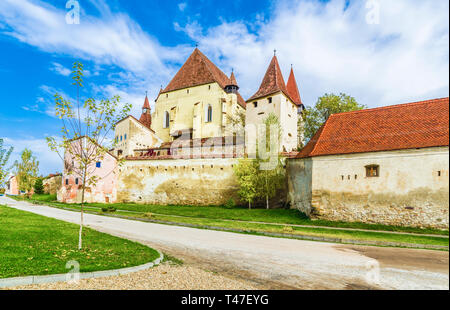 Biertan chiesa fortificata a Sibiu in Transilvania, Romania. Foto Stock