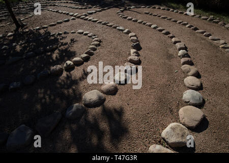 Giardino Zen di ispirazione giapponese ad Austin, Texas Foto Stock