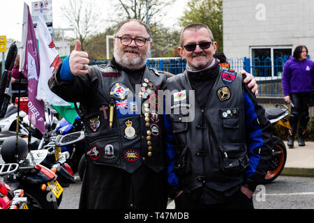 22000 moto rode attraverso Londra il 12 aprile 2019 per protestare contro la repressione del soldato F per Bloody Sunday Foto Stock