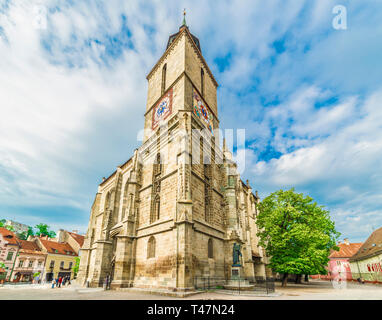 Medievale chiesa nera a Brasov Transilvania, Romania Foto Stock