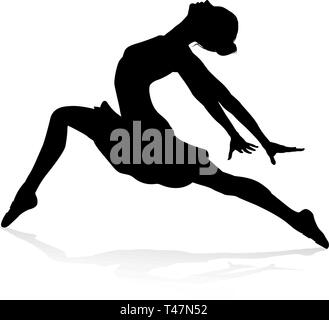 Ballet Dancing Silhouette Illustrazione Vettoriale