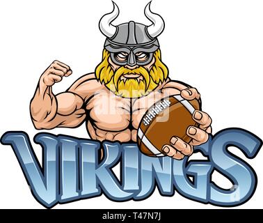 Viking Football Americano mascotte sportive Illustrazione Vettoriale