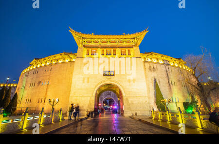 Luoyang, Henan/Cina- 20 GENNAIO 2019: Lijing cancello in Luoyang situato al centro della città di Luoyang e è uno dei quattro grandi antiche pro capite Foto Stock