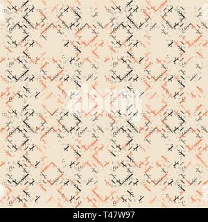 Vector seamless pattern con piazza ornamento etnico su uno sfondo rosa Illustrazione Vettoriale