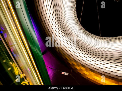 Messe Basel Langzeitbelichtung Licht und Farbe Abstract Foto Stock