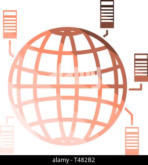Grande icona dei dati. Schermo piatto a colori e design della scaletta. Illustrazione Vettoriale. Illustrazione Vettoriale