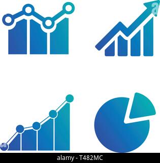 Semplice insieme di diagramma e grafici, business relative icone vettoriali per il vostro design. Illustrazione di vettore isolato su sfondo bianco Illustrazione Vettoriale