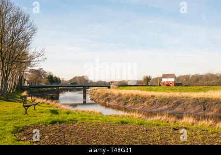 Cartford ponte a pedaggio e casello poco Eccleston con Larbreck che attraversa il fiume Wyre e collega con Salisbury Lancashire England Regno Unito Foto Stock