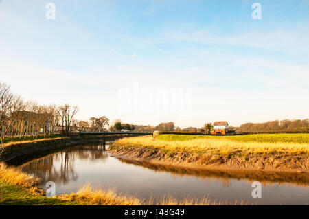 Cartford ponte a pedaggio e casello poco Eccleston con Larbreck che attraversa il fiume Wyre e collega con Salisbury Lancashire England Regno Unito Foto Stock