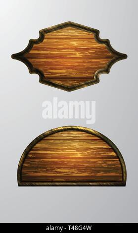Vector realistic illustration of wooden signboard Illustrazione Vettoriale