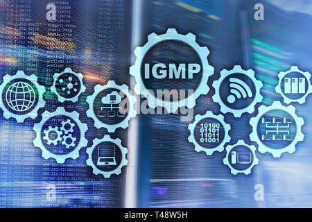 IGMP. Internet Group Management Protocol concetto. La tecnologia delle comunicazioni. Foto Stock