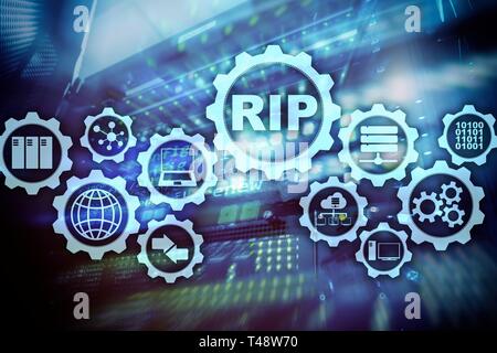 RIP Routing Information Protocol. Reti Tecnologiche cocept. Foto Stock