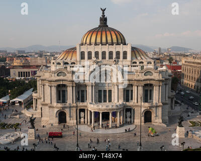 Veduta aerea del Palacio de Bellas Artes a Città del Messico Foto Stock