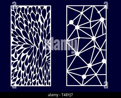 Set di motivi decorativi pannelli tagliati al laser. Illustrazione Vettoriale. Illustrazione Vettoriale