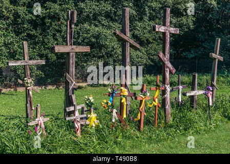 Sagrato della Chiesa Ortodossa dell Icona della Madre di Dio nella Koterka, piccolo villaggio vicino Tokary, Voivodato Podlaskie in Polonia Foto Stock