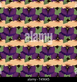 Modello senza cuciture con pansies su uno sfondo scuro 10 eps Illustrazione Vettoriale