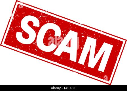 Parola truffa su gomma rosso stampa timbro Illustrazione Vettoriale