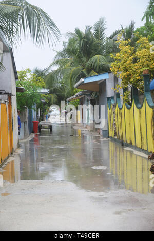 Inondazioni in Maldive Foto Stock