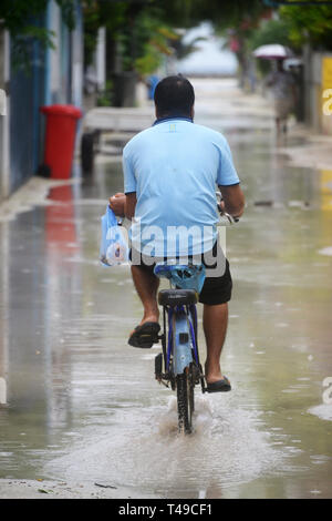 Inondazioni in Maldive Foto Stock