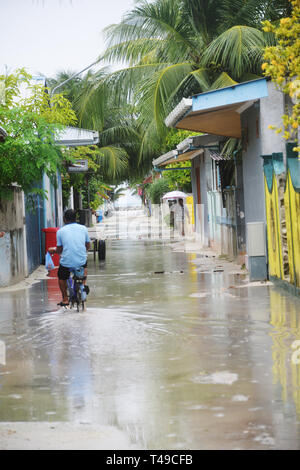 Inondazioni in Maldive Foto Stock