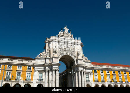 Arco da Rua Augusta arco trionfale a Lisbona, Portogallo, Europa Foto Stock