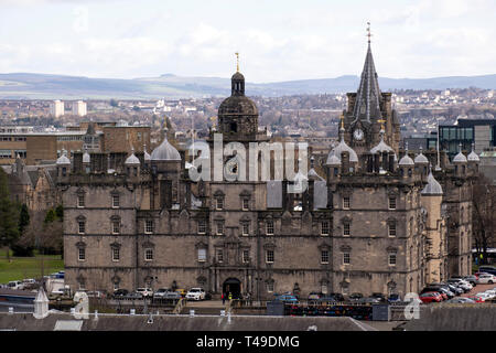 Vista aerea di George Heriot's School di Edimburgo, Scozia, Regno Unito, Europa Foto Stock