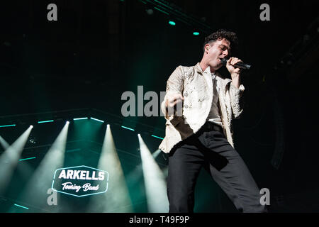 Canadian rock band Arkells effettuando al Pacific Coliseum di Vancouver, BC il 2 febbraio, 2019 Foto Stock