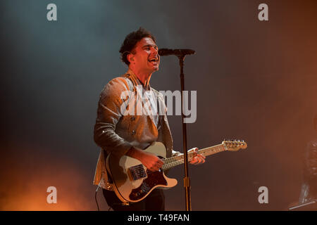 Canadian rock band Arkells effettuando al Pacific Coliseum di Vancouver, BC il 2 febbraio, 2019 Foto Stock