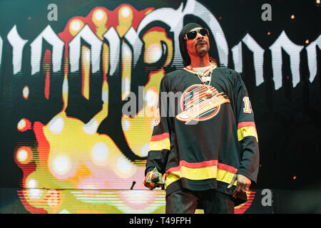 Rapper americano Snoop Dogg effettuando in corrispondenza di Rogers Arena di Vancouver, BC nel febbraio 22nd, 2019 Foto Stock