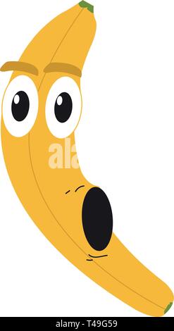 Sorpreso banana cartoon Illustrazione Vettoriale