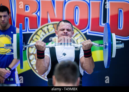 Sao Paulo, Brasile . Xiii Apr, 2019. ARNOLD SUD AMÉRICA - Arnold Sports Festival il Sud America è un successo di pubblico e ha diverse attrazioni, tra concorsi, mostre e conferenze. Credito: Foto Arena LTDA/Alamy Live News Foto Stock