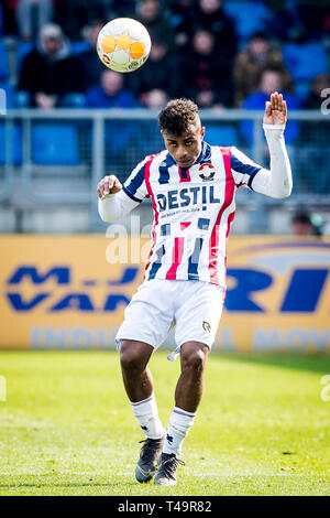 TILBURG - 14-04-2019, Koning Willem II stadion olandese Eredivisie calcio stagione 2018 / 2019. Willem II giocatore Diego Palacios durante il match Willem II - PEC. Punteggio finale 2-0. Foto Stock