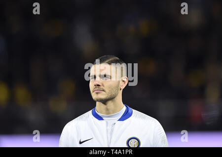 Frosinone, Italia. Xiv Apr 2019. Mauro Icardi di FC Internazionale durante la Serie A match tra Frosinone e FC Internazionale allo Stadio Benito stirpe, Frosinone, Italia il 14 aprile 2019. Foto di Giuseppe mafia. Credit: UK Sports Pics Ltd/Alamy Live News Foto Stock