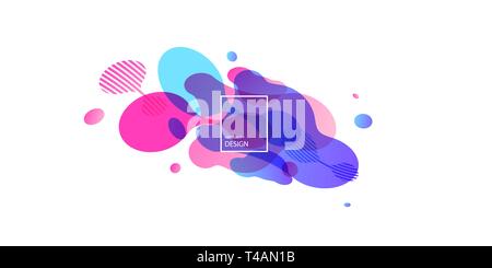 Abstract forme geometriche. Gradiente di liquido banner isolati su sfondo bianco. Fluido vettore sfondo. Gradiente banner geometrici con fluente Illustrazione Vettoriale