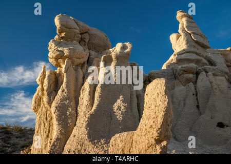 Tuff formazioni rocciose lungo il River Road e Rio Grande, Big Bend Ranch State Park, Texas, Stati Uniti d'America Foto Stock