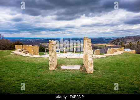 Vista su Galena dal tumulo di ferro di cavallo, Illinois Foto Stock