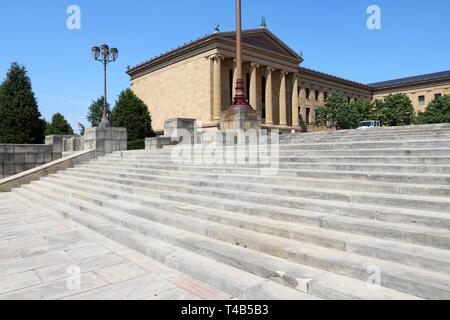 Gradini rocciosi a Philadelphia, Pennsylvania negli Stati Uniti. Philadelphia Museum of Art. Foto Stock