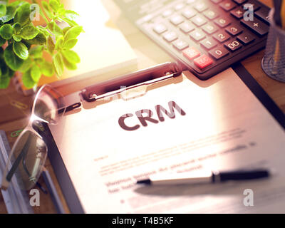 CRM - Customer Relationship Management - negli Appunti. Il rendering 3D. Foto Stock