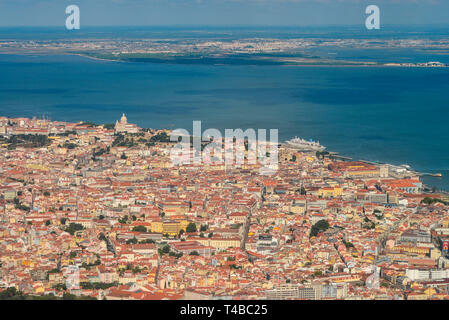 Luftaufnahme, Altstadt, Lisbona, Portogallo Foto Stock