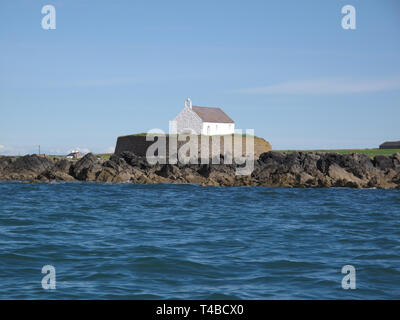 Storica Chiesa Cwfan, Anglesey, Galles del Nord, la Gran Bretagna, l'Europa. Foto Stock