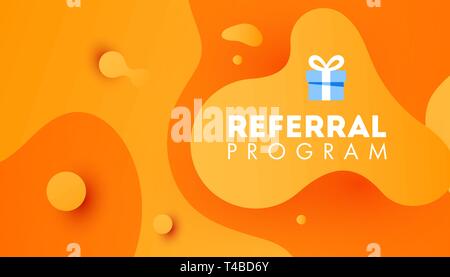 Gradiente di liquido referal banner con astratta ondulata dinamico per copertine, biglietto di auguri, poster o volantini. Illustrazione Vettoriale