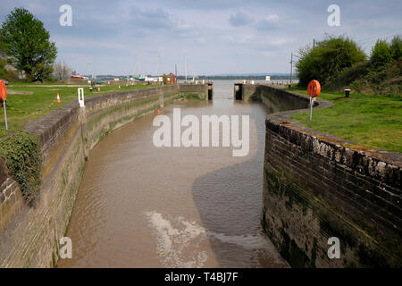 Lydney Harbour, Gloucestershire, Regno Unito Foto Stock