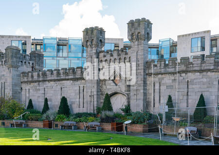 Vista esterna dello storico Coach House a Dame Street, Dublin, Irlanda Foto Stock