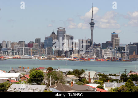 AUCKLAND Nuova Zelanda visto dal Monte Victoria a Devonport Foto Stock