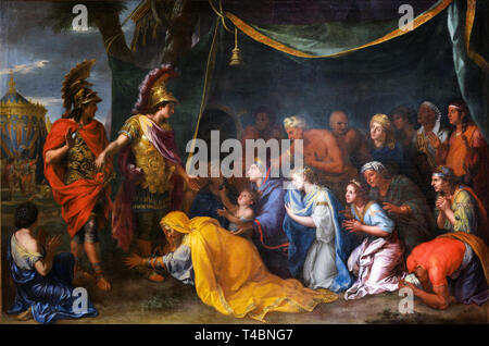 Alessandro il Grande dipinto, Charles Le Brun, Queens della Persia ai piedi di Alexander, chiamato anche la tenda di Dario, xvii secolo Foto Stock