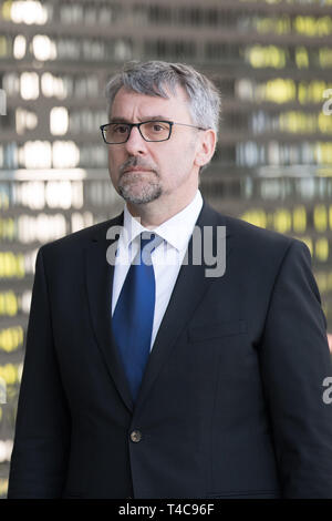 Berlino, Germania. Xvi Apr, 2019. La Repubblica ceca il Ministro della difesa Lubomir Metnar è ospite a Berlino. Credito: Jörg Carstensen/dpa/Alamy Live News Foto Stock